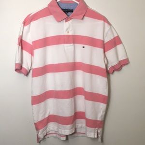 Men’s Pink and White Tommy Hilfiger Polo